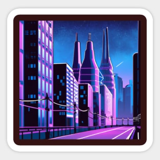 Synthwave City Sticker